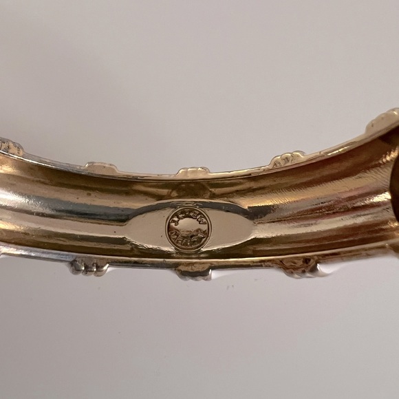 J. Crew Gold & White Enamel Cuff Bracelet. Hinged with magnetic closure. NWOT. - Picture 3 of 3